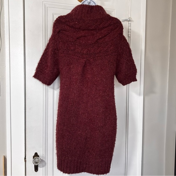 Free People Vintage Burgundy Knit Cardigan with Buttons pockets Medium - Picture 7 of 9